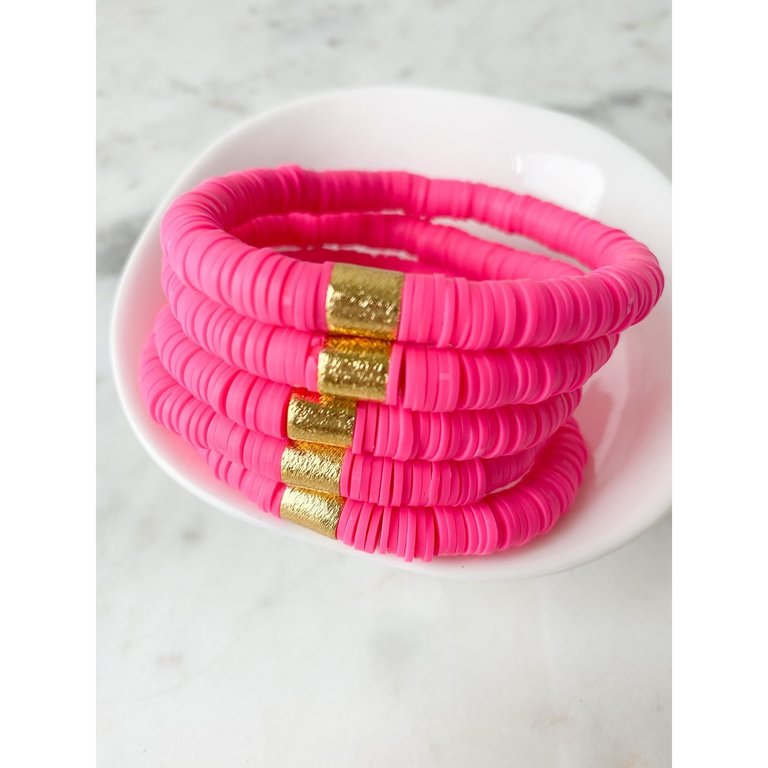 Hot Pink Coloured Pop Bracelet