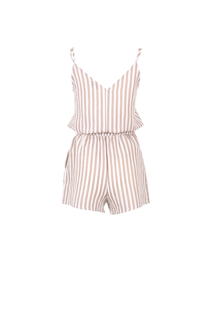 Taupe & White Stripe Set