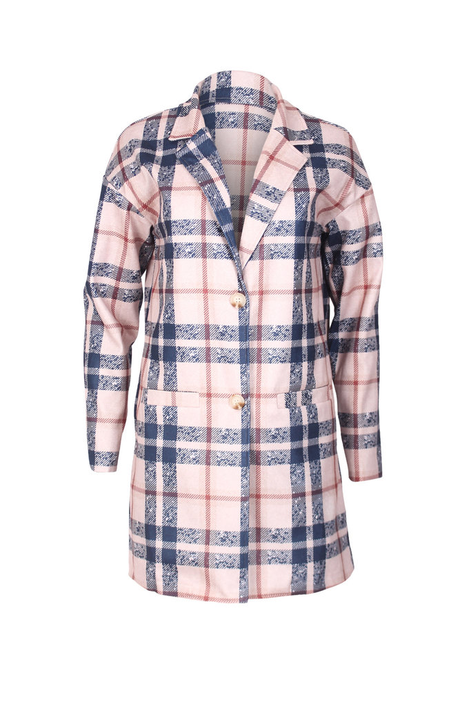 Plaid Brown and Navy coat