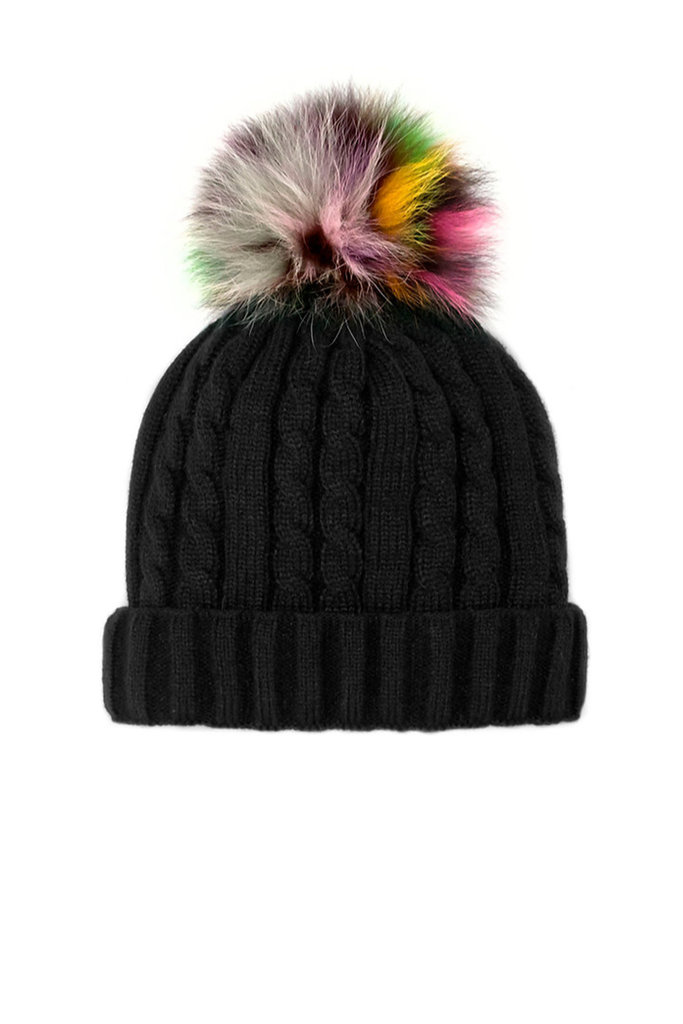 Rainbow Pom Pom Toque