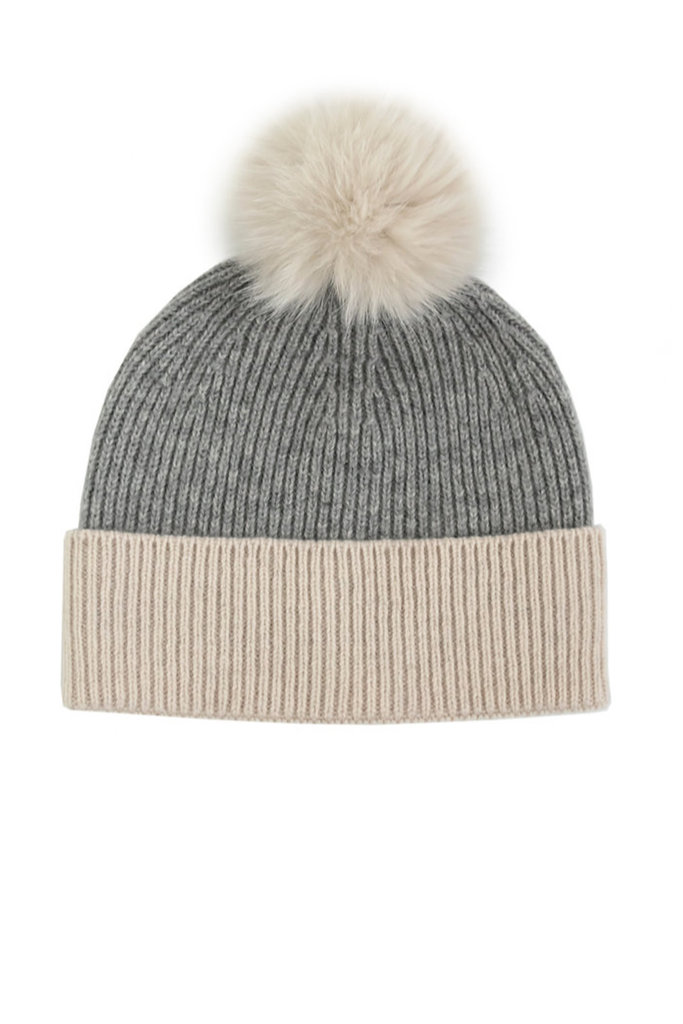 Grey & Ivory Knit Toque