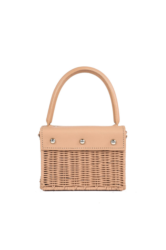 Wicker Wings Camel Babing Wicker Hand Bag