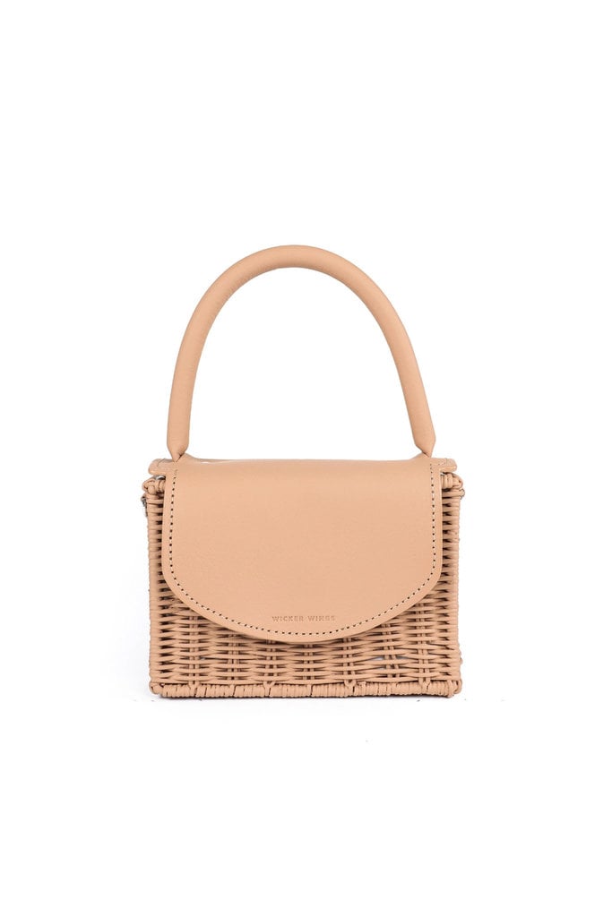 Wicker Wings Camel Babing Wicker Hand Bag