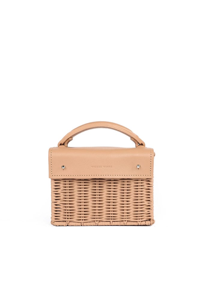 Wicker Wings Camel Mini Kuai Wicker Hand Bag