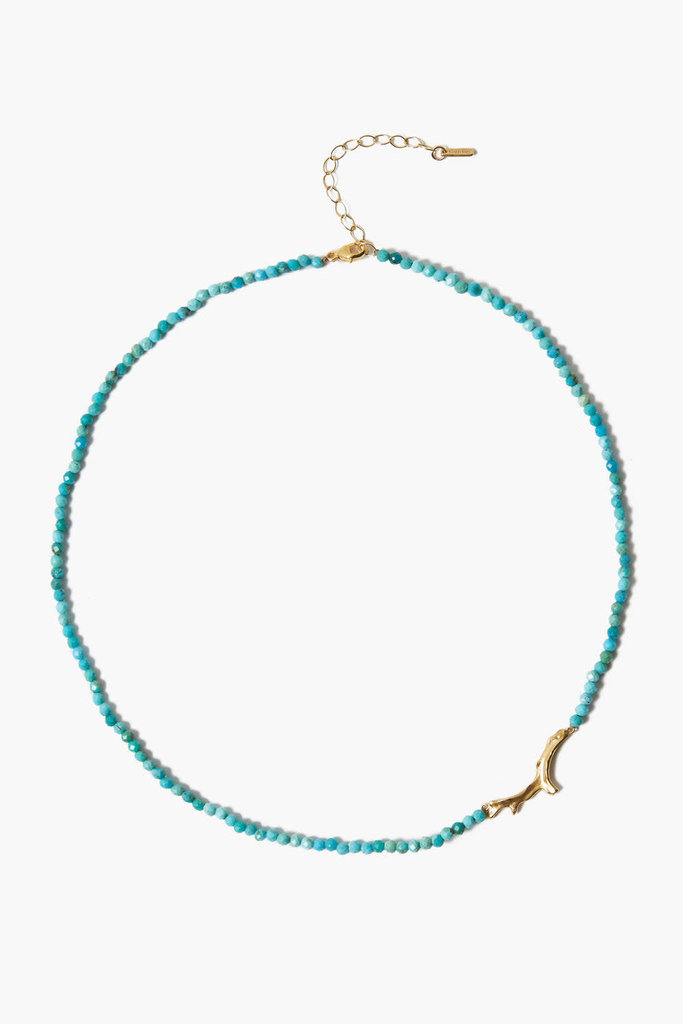 Chan Luu Turquoise Gold Coral Branch Necklace
