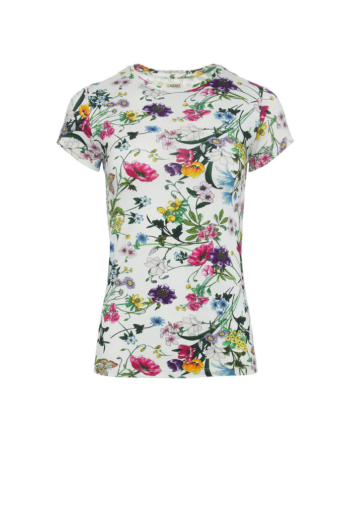 L'Agence Ressi Crew Tee in Botanical Floral