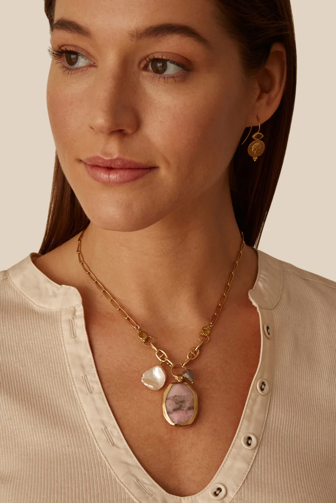 Chan Luu Pink Opal Theta Necklace