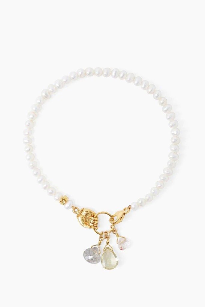 Chan Luu Lemon Topaz & Pearl Mano Bracelet