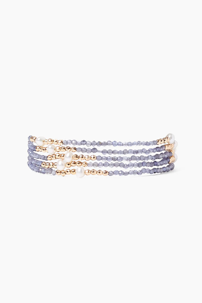 Chan Luu Iolite Mix Gold Step Naked Wrap Bracelet