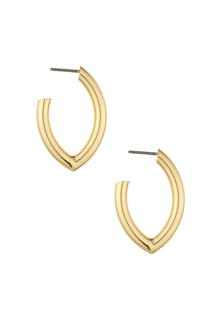 Mara Elongated 18k Gold Plated Hoop Earrings