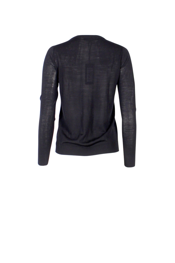 Patrick Assaraf Slim Crew Neck Sweater Black