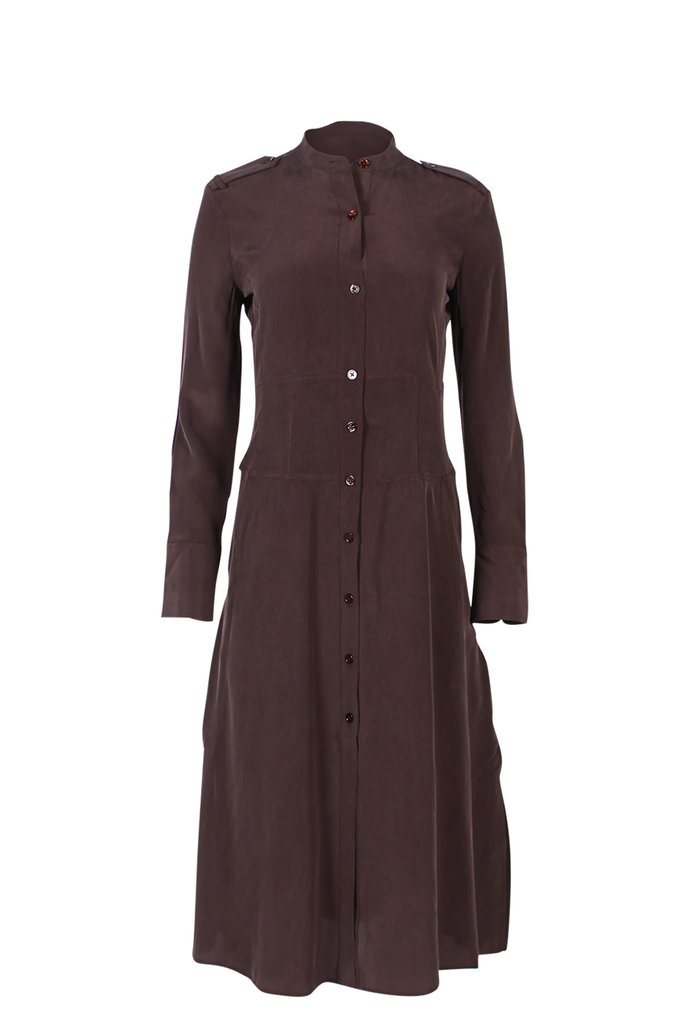 Equipment Thea Dress Dark Coffee