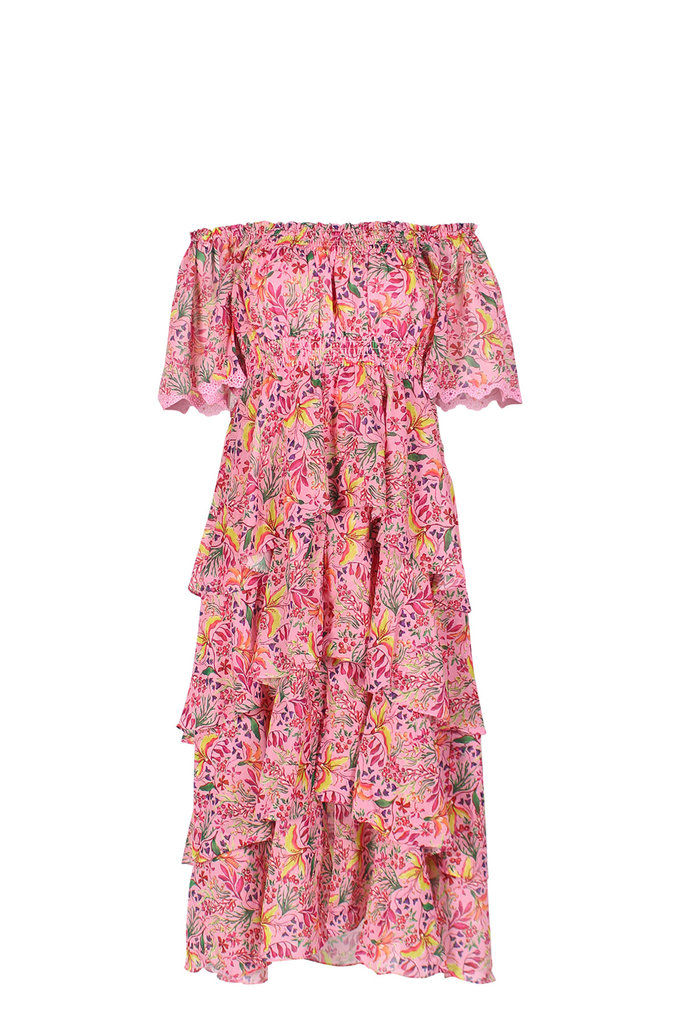 Hale Bob Zahara Tiered Dress in Pink