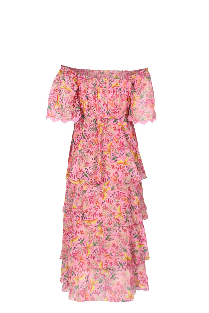 Hale Bob Zahara Tiered Dress in Pink