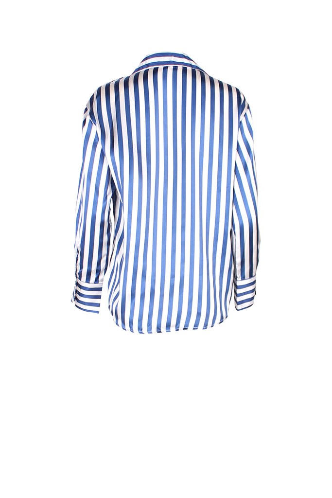 Age of Influence Bree Blouse in Navy Stripe