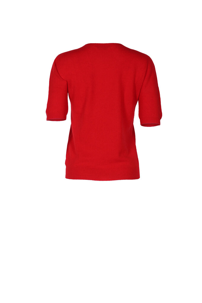 Age of Influence Eva Short Sleeve Knit in Red