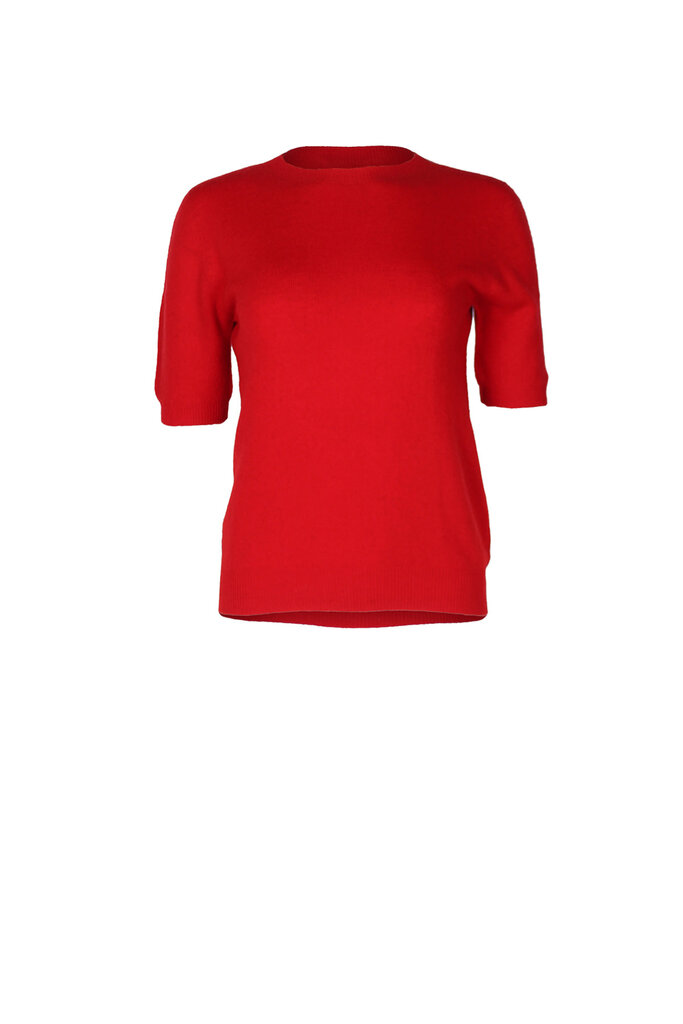 Age of Influence Eva Short Sleeve Knit in Red