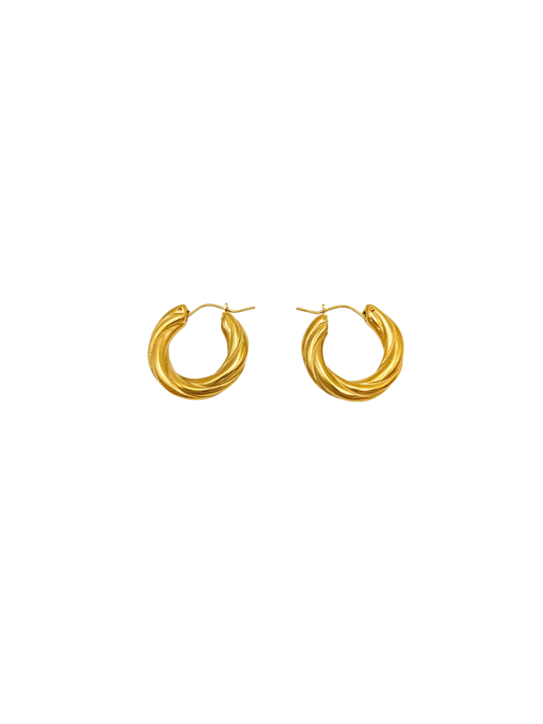 Cerulean Angie Twisted Hoop in Gold