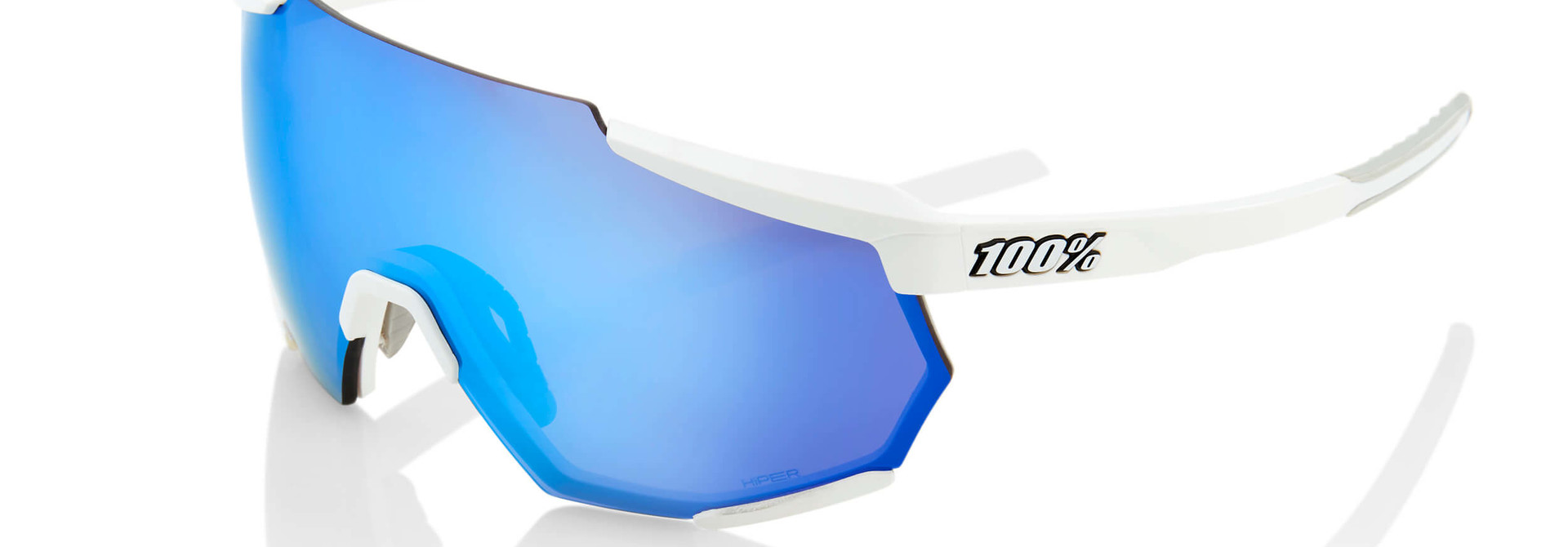 Racetrap Matte White Hiper Blue Multilayer Mirror Lens
