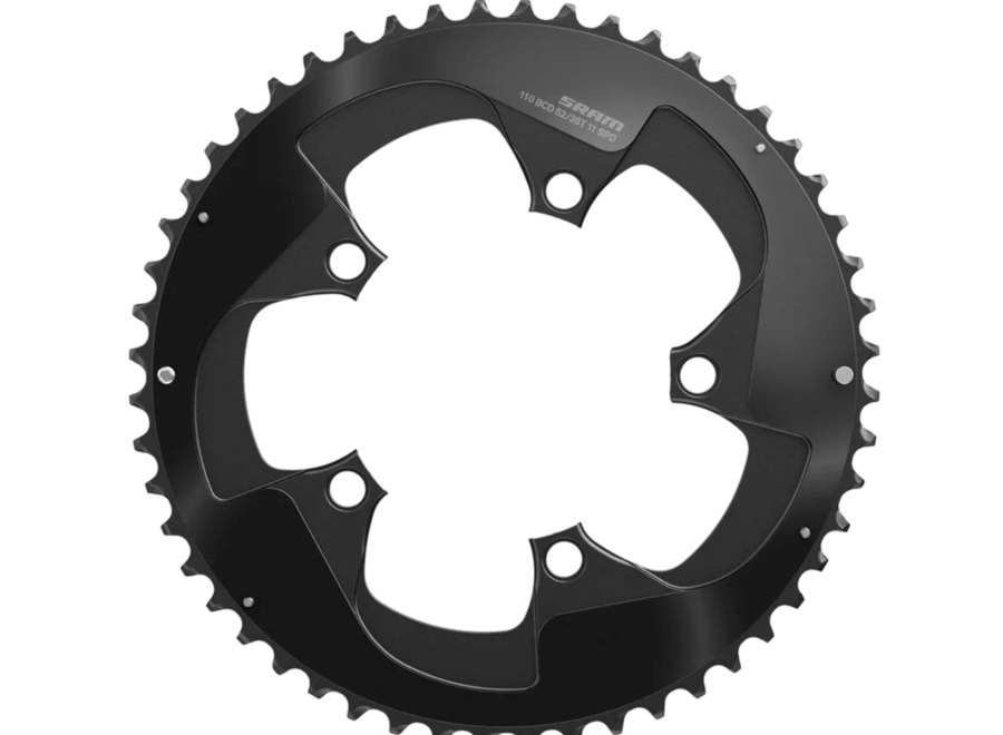 Chainring Road Yaw 110BCD (For 50-34T) Hidden Bolt Alloy Black 50T
