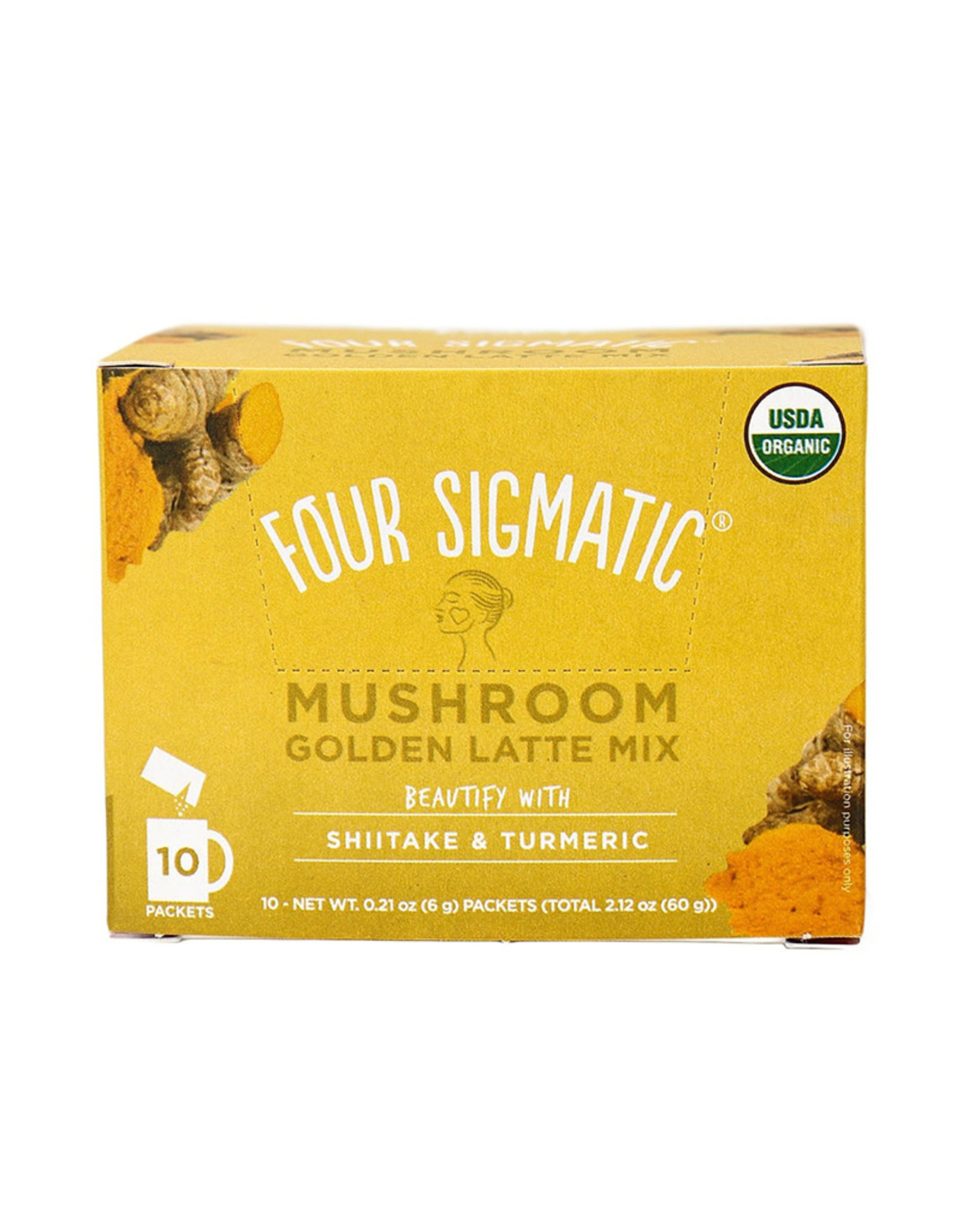 Four Sigmatic Four Sigmatic - Mushroom Latte Mix, Golden with Turkeys Tail DEFEND(Box of 10)