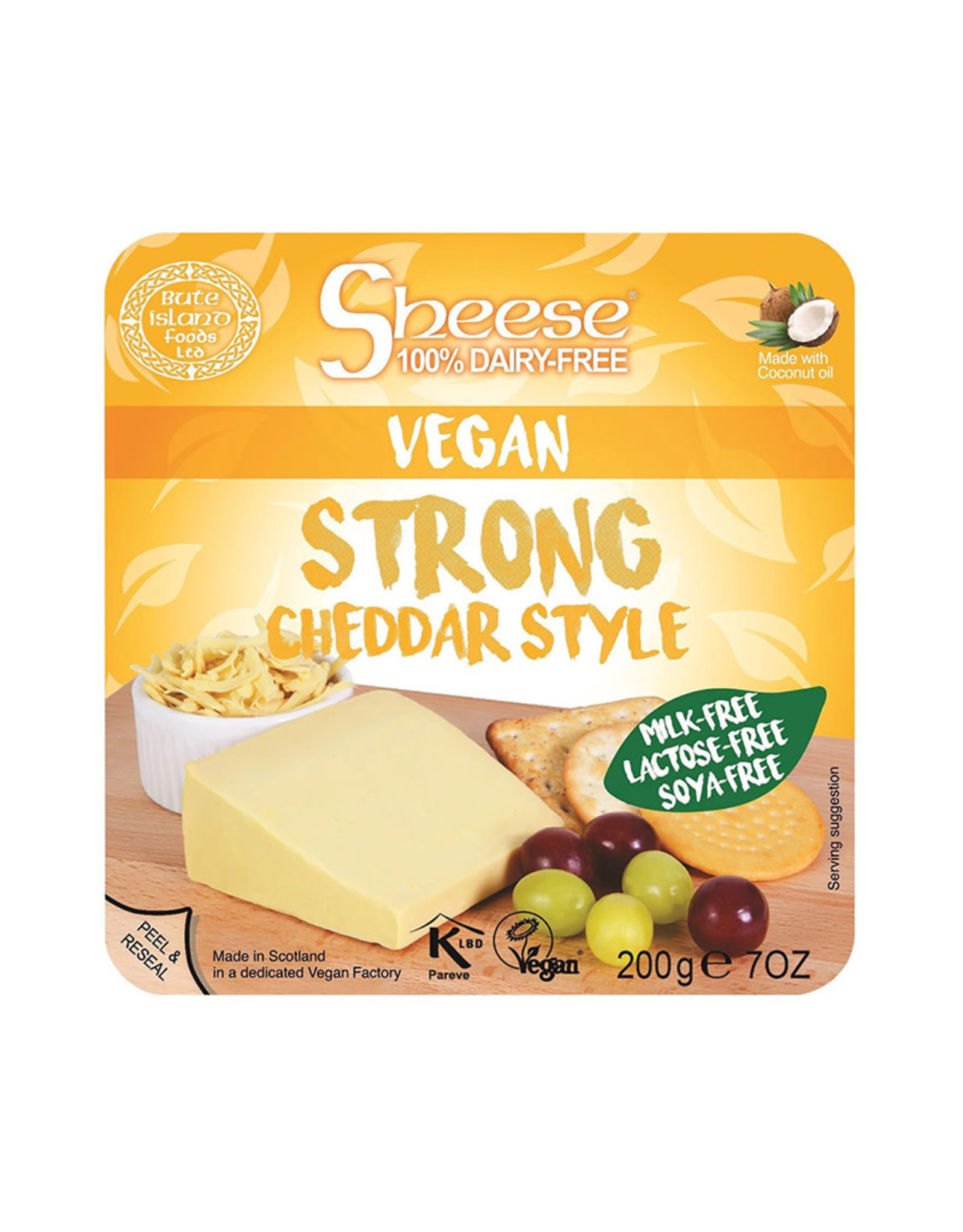 Sheese Sheese - Vegan Cheese Block, Strong Cheddar (200g)