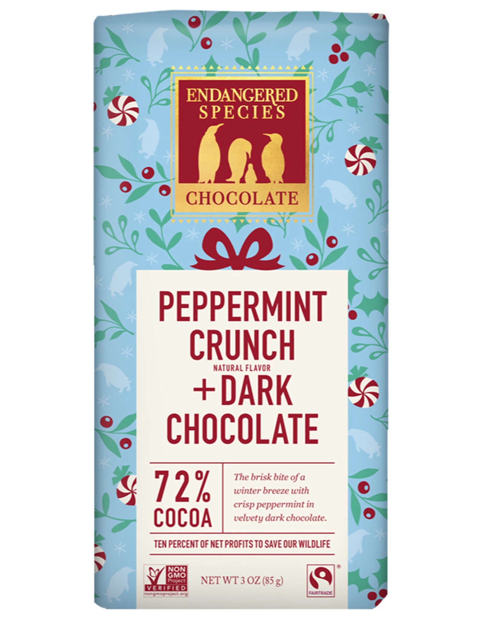 Endangered Species Endangered Species - Dark Chocolate Bar, Peppermint Crunch 72%