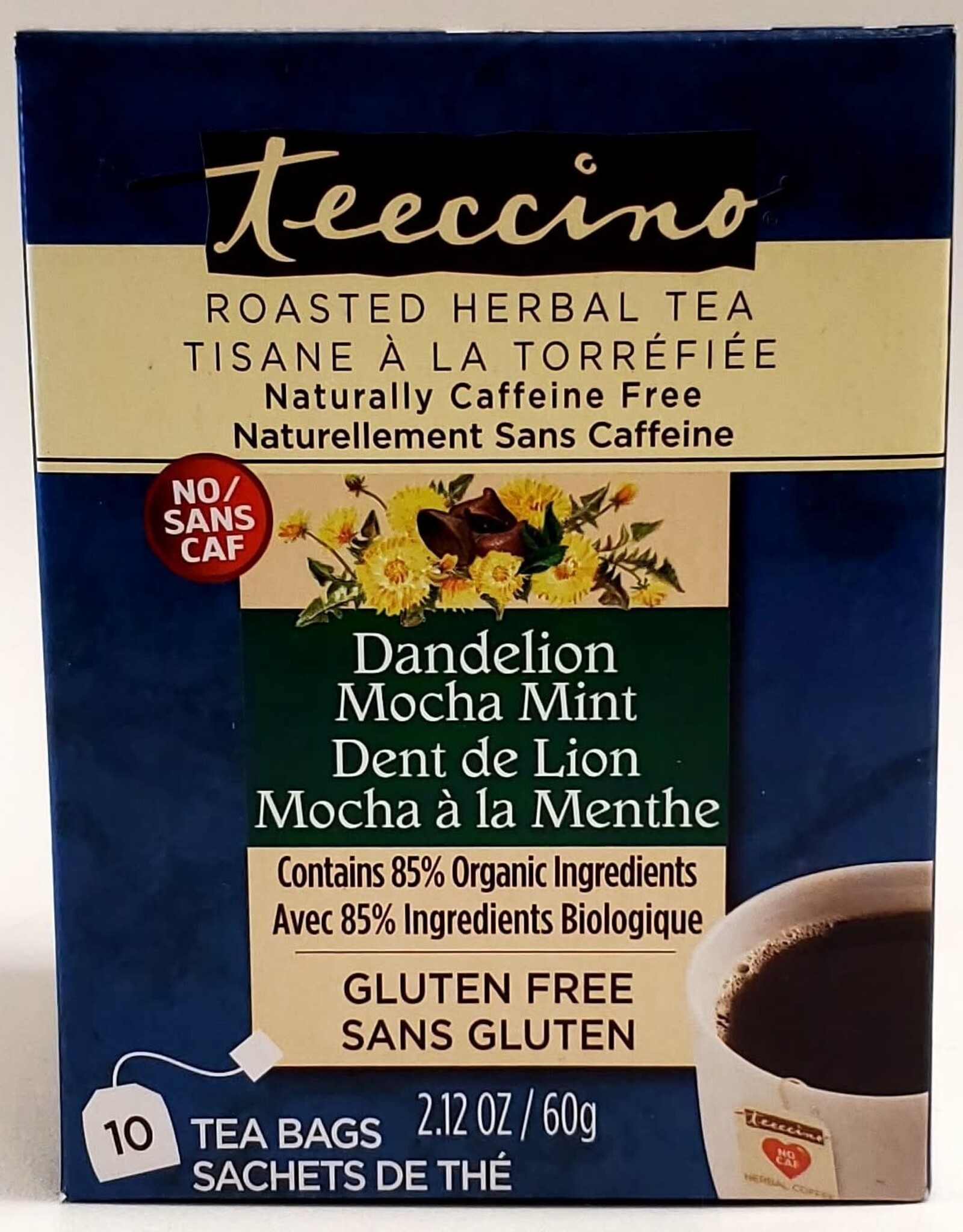 Teeccino Teeccino - Herbal Tea, Dandelion Mocha Mint (10 Bags)