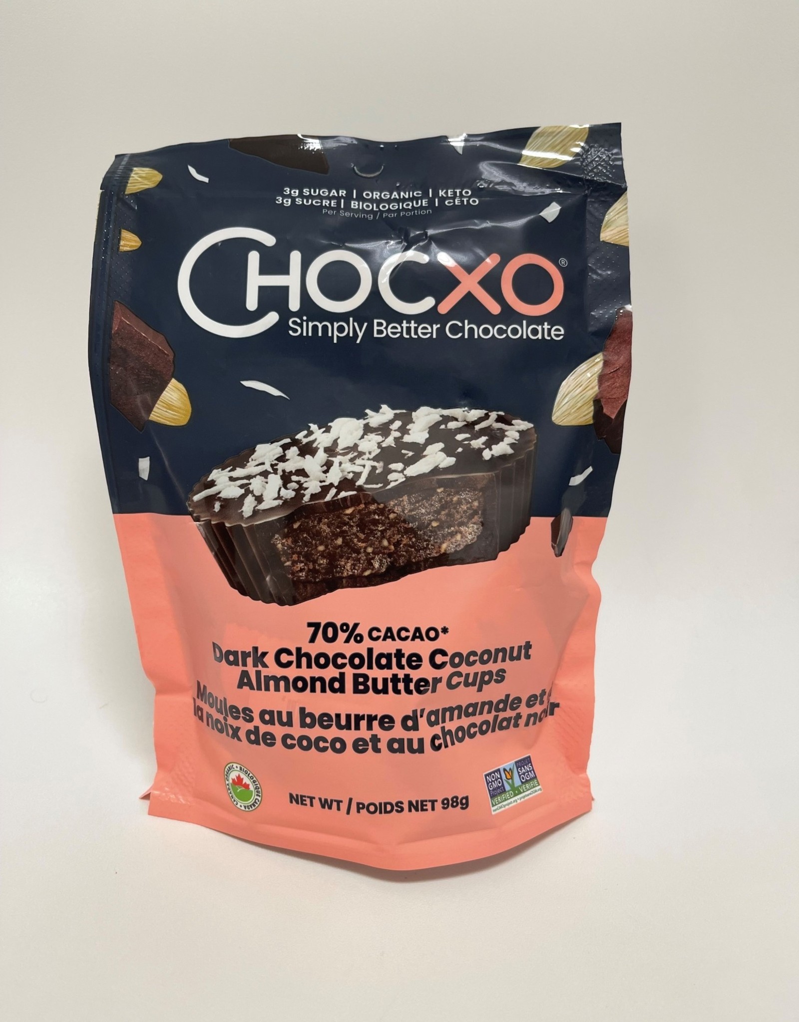 Chocoxo ChocoXO- Dark Chocolate, Coconut Almond Butter Cups (98g)