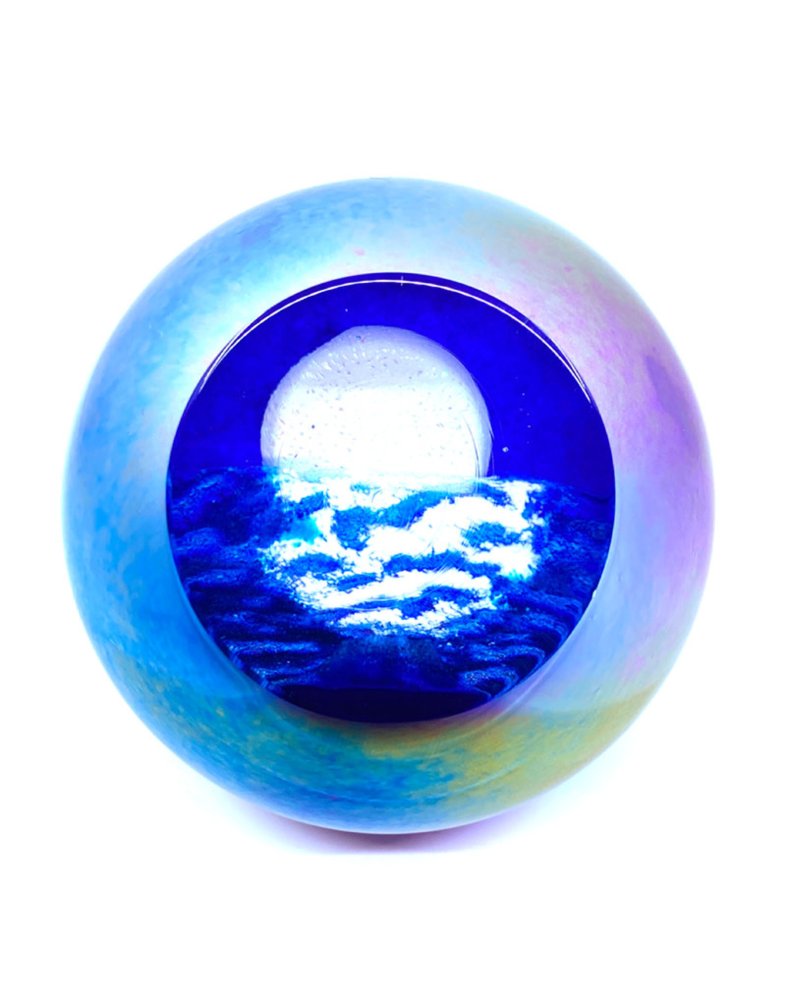 GLASS EYE GOODNIGHT MOON CELESTIAL PAPERWEIGHT