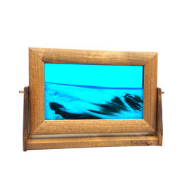 Sm14 Small Alder Frame Quality Handmade Flowing Sandscapes- Oprah's Favorite Things. Arctic Glacier Exotic Sands