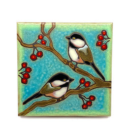 PACIFIC BLUE TILE CHICKADEES TILE