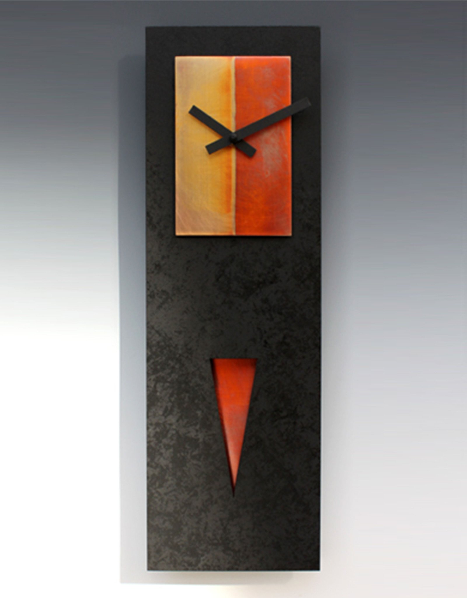 LEONIE LACOUETTE BLACK & COPPER SPIKE PENDULUM CLOCK