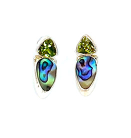 ACLEONI PERIDOT & ABALONE EARRINGS