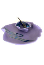 HILBORN POTTERY PERIWINKLE SMALL DIP SET WITH SPOON