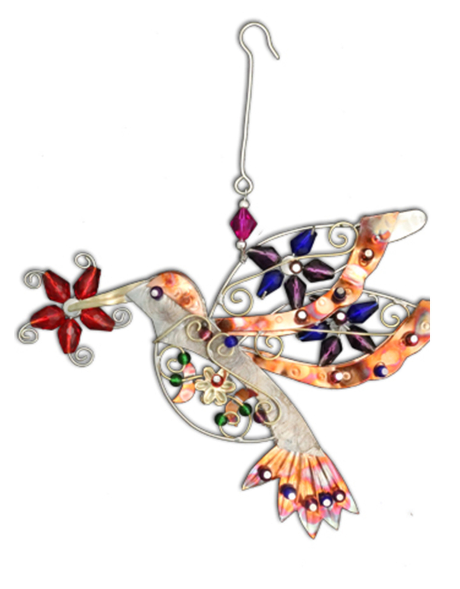 PILGRIM IMPORTS FLOWER HUMMINGBIRD ORNAMENT