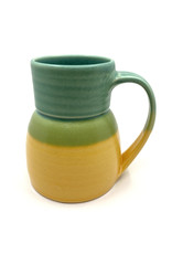 ONE ACRE CERAMICS BOTTLE MUG - GREEN & YELLOW