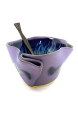 HILBORN POTTERY PERIWINKLE GUACAMOLE BOWL WITH SPOON