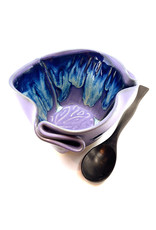HILBORN POTTERY PERIWINKLE GUACAMOLE BOWL WITH SPOON