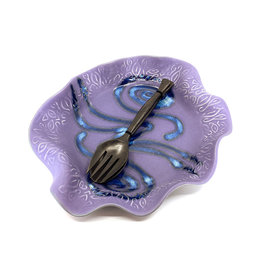 HILBORN POTTERY PERIWINKLE  PLATTER WITH SERVERS