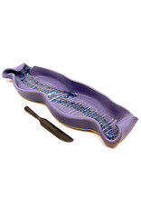 HILBORN POTTERY PERWINKLE BAGUETTE TRAY WITH SPREADER