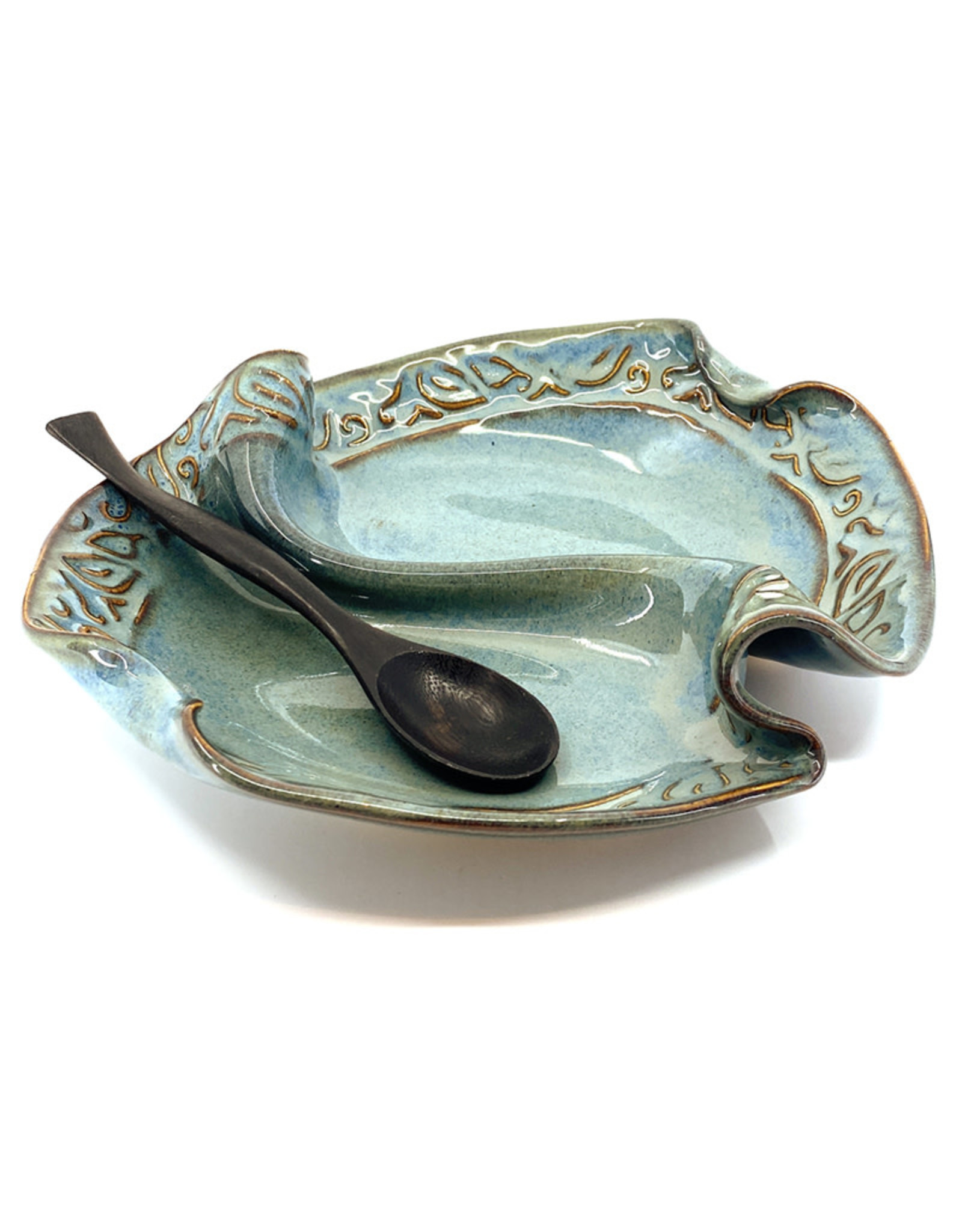 BLUE MEDLEY PISTACHIO BOWL WITH SPOON - Pot-Pourri