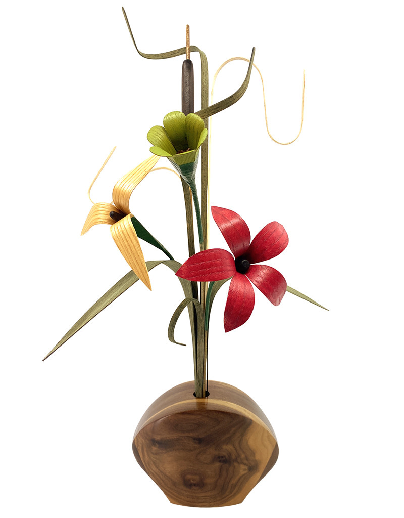 WOODEN FLOWER ARRANGEMENT COMTEMPORARY BALANCE I PotPourri