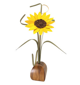 WOOD WILDFLOWERS EXPRESSIONS WOOD FLOWER ARRANGEMENT WITH 1 SUNFLOWER