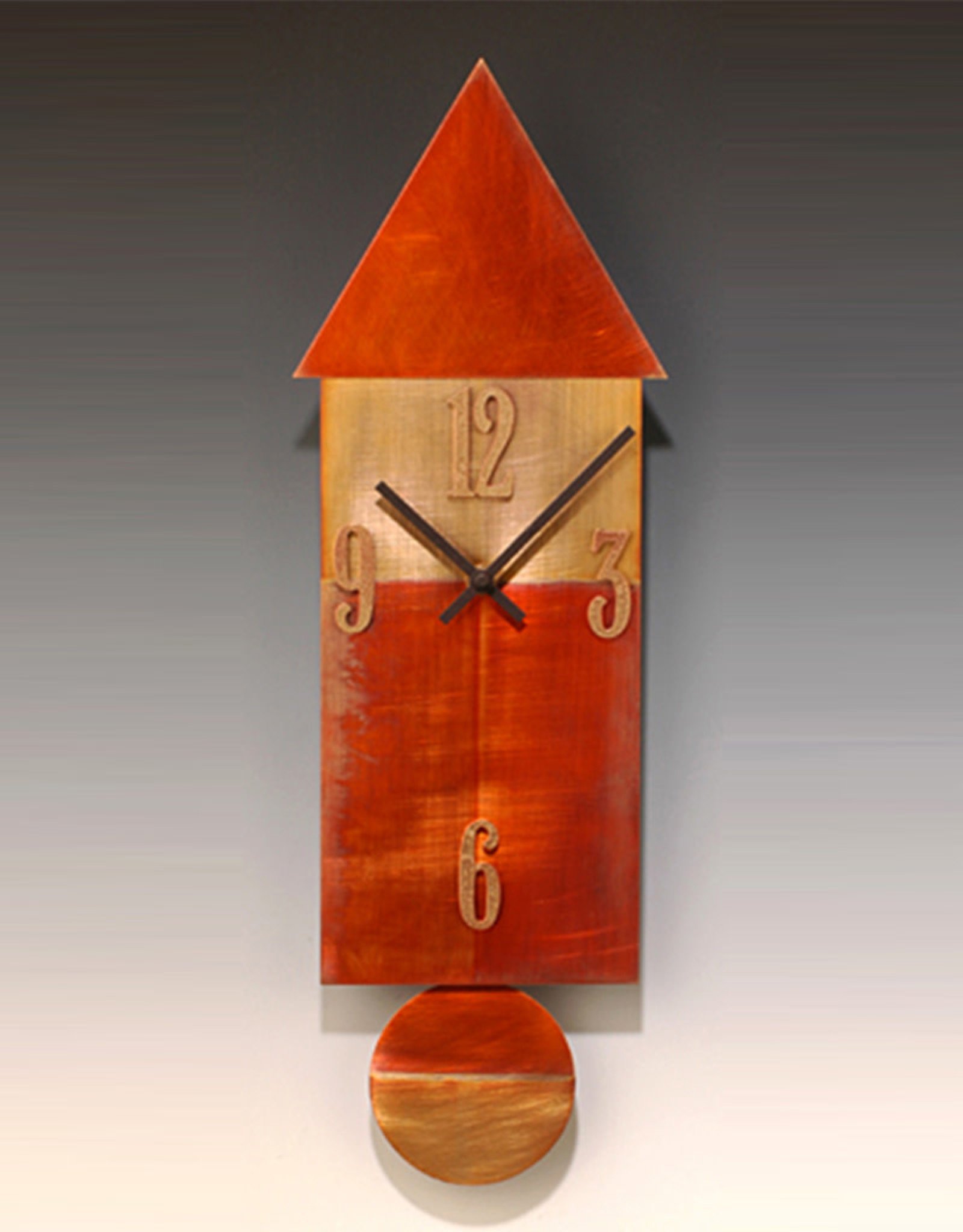 LEONIE LACOUETTE COPPER HOUSE PENDULUM CLOCK