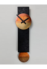 LEONIE LACOUETTE NARROW BLACK & COPPER PENDULUM CLOCK