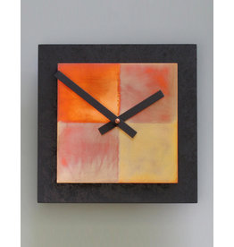 LEONIE LACOUETTE BLACK & COPPER SQUARE WALL CLOCK