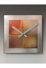 LEONIE LACOUETTE STEEL & COPPER SQUARE WALL CLOCK