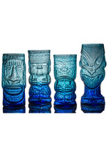 IANNAZZI GLASS DESIGN MOAI BLUE LAGOON GLASS TIKI MUG