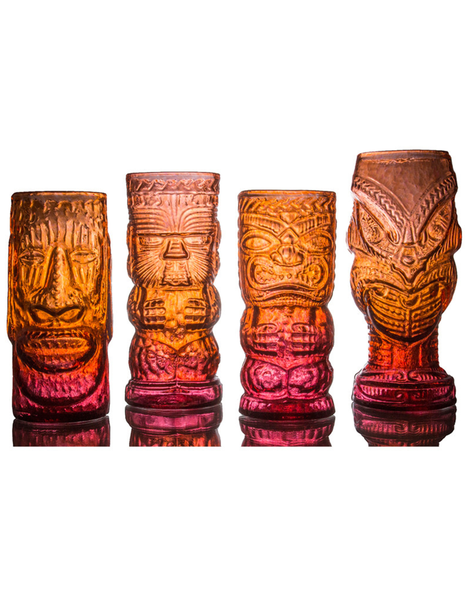 IANNAZZI GLASS DESIGN O.G. LAVA RED GLASS TIKI MUG